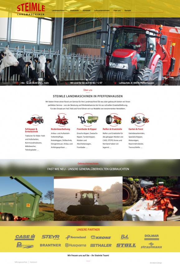 Homepage für Steimle Landmaschinen
